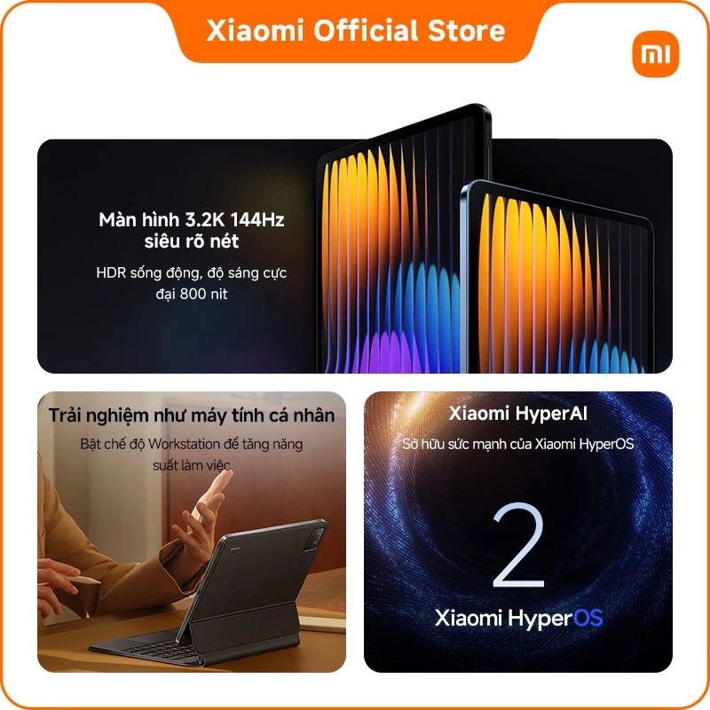 Máy tính bảng Xiaomi Pad 7 Pro 3.2K 144Hz: Đỉnh Cao Hiệu Năng HyperAI