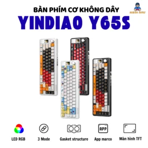 Bàn phím cơ không dây YINDIAO Y65S - Led RGB - 3 mode kết nối - Màn TFT - Hotswapable - APP - Mạch xuôi - Núm xoay