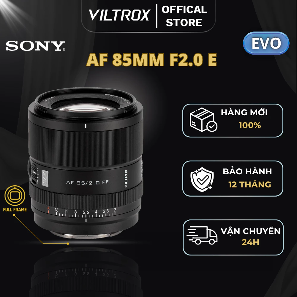VILTROX AF 85mm F2.0 EVO Full- Frame For Sony E-Mount, Ống kính nhẹ nhất dòng 85mm - HÀNG CHÍNH HÃNG