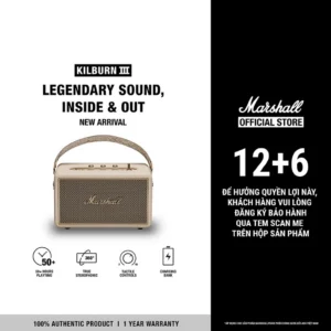 Loa Bluetooth Marshall Kilburn III - Pin 50H, Bảo Hành 1 Đổi 1 Chính Hãng