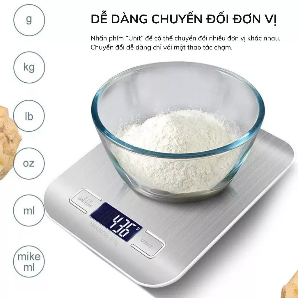 Cân điện tử nhà bếp mini 5kg/0.1g cân thực phẩm