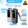 Sạc dự phòng ANKER Zolo 25kmAh | Công suất 165W | Tích hợp 2 cáp USB-C rút gọn | Có màn hình - A1695