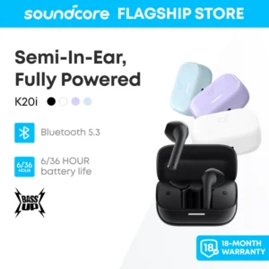 Tai nghe Bluetooth dạng bán trong tai soundcore K20i, Bluetooth 5.3, pin 36H, chống nước IPX5 A3994