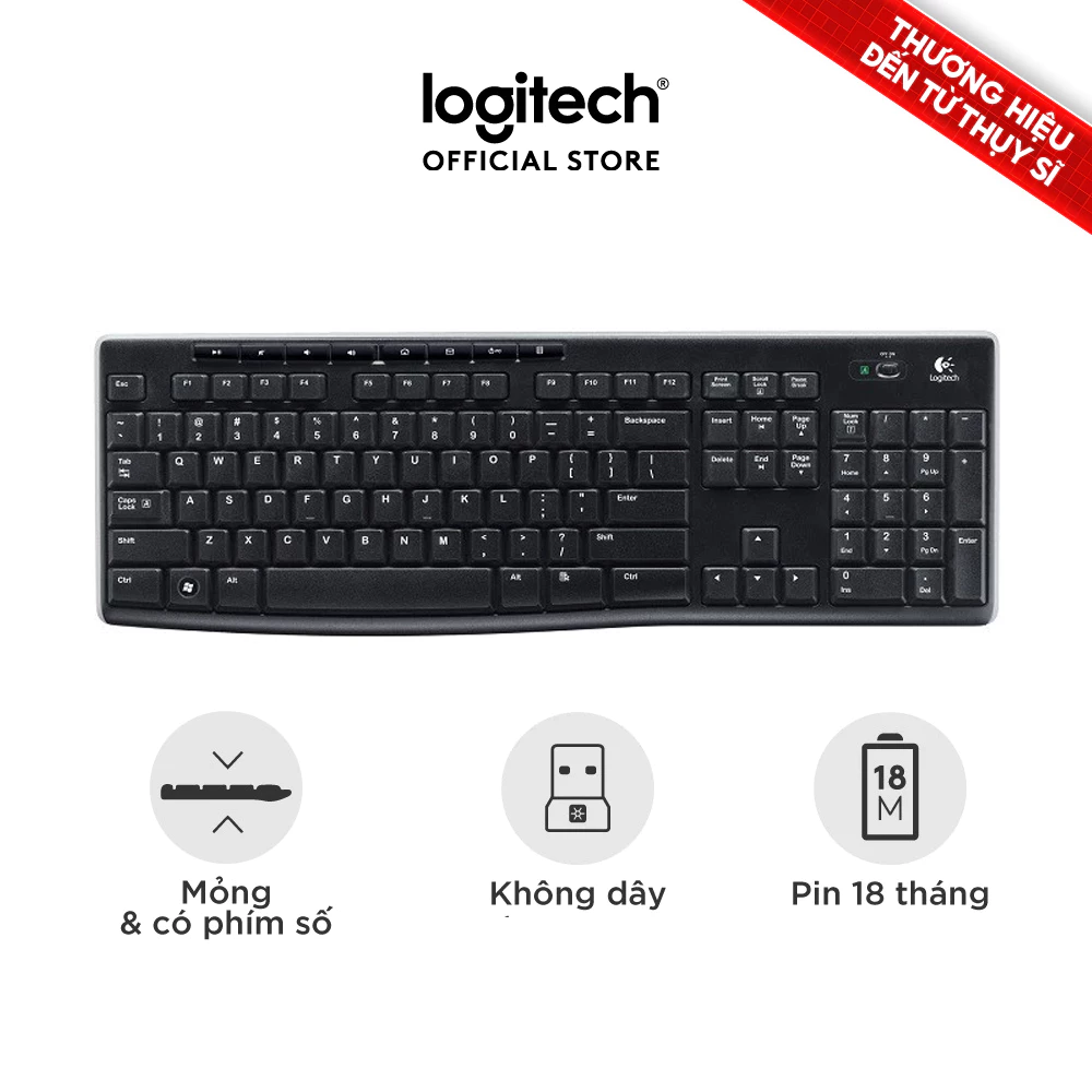 Bàn phím không dây Logitech K270