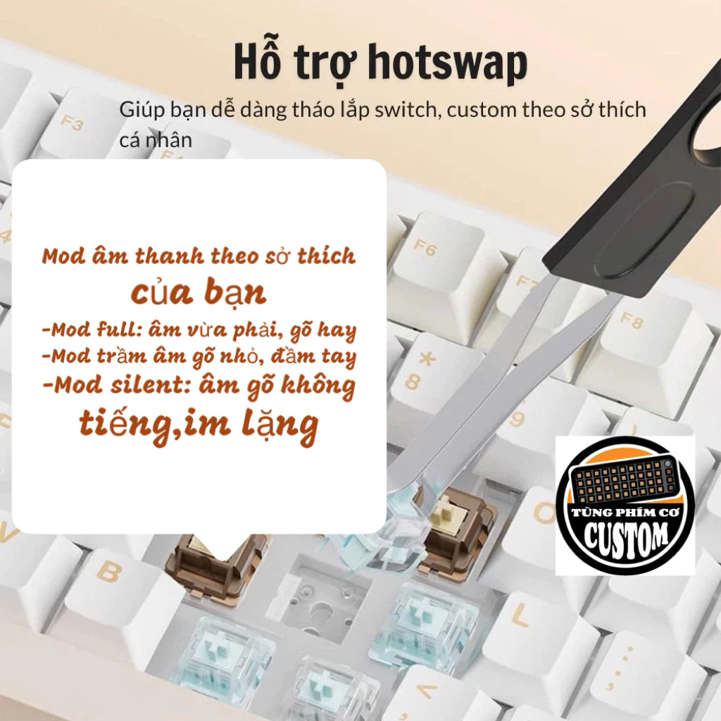 Bàn phím cơ Aula F75 Custom - Âm thanh Creamy, Full Mod & Lube sẵn - Image 2