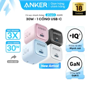 [LIVE] Củ sạc nhanh Anker 20W/ 30W Power IQ 3.0 GaN | 1 cổng USB-C | Chân gập gấp gọn tiện lợi - A2699/8