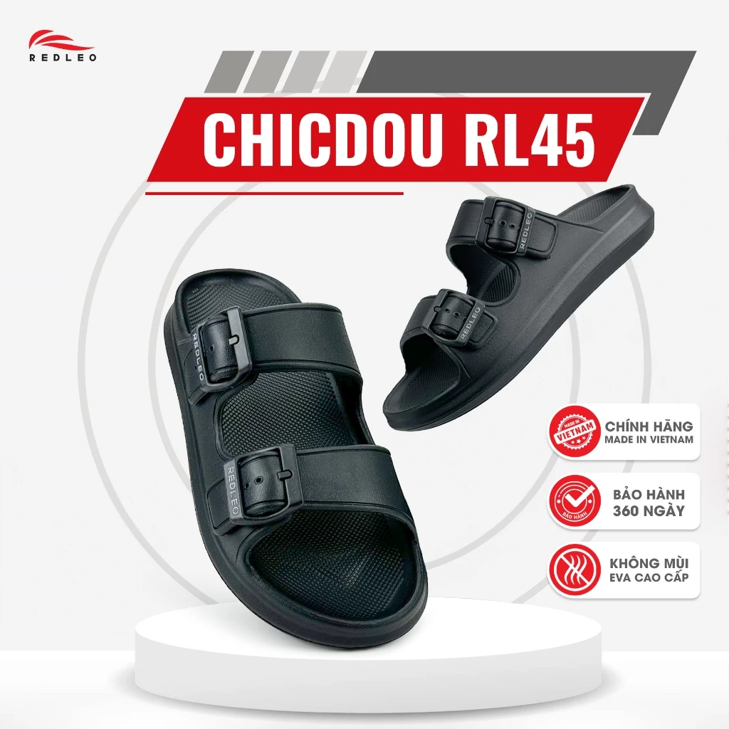 Dép Hai Quai REDLEO Chic Dou | Có Khóa Điều Chỉnh Quai EVA Nguyên Sinh Không Mùi Nhựa, Nhẹ, Êm RL45