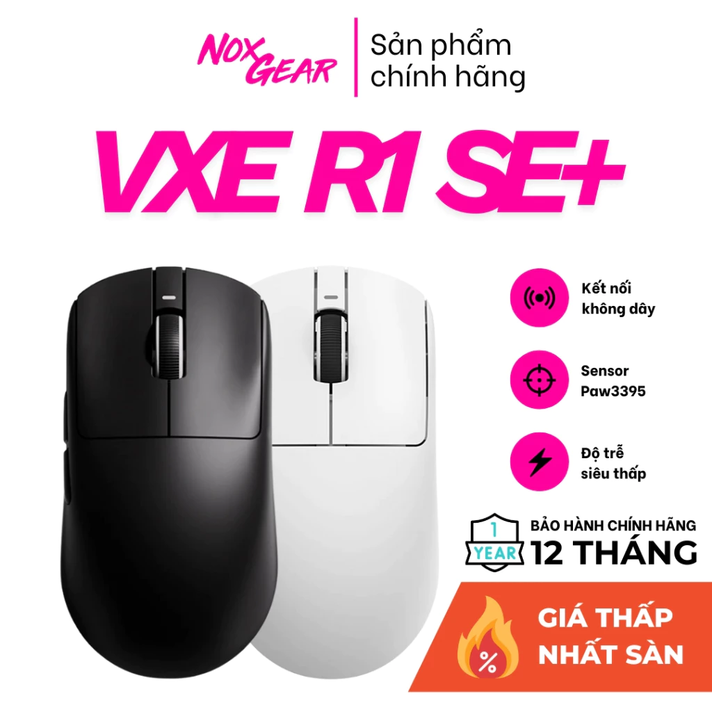 Chuột Gaming Không Dây VXE R1 SE+/Pro/Max Siêu Nhẹ 48g