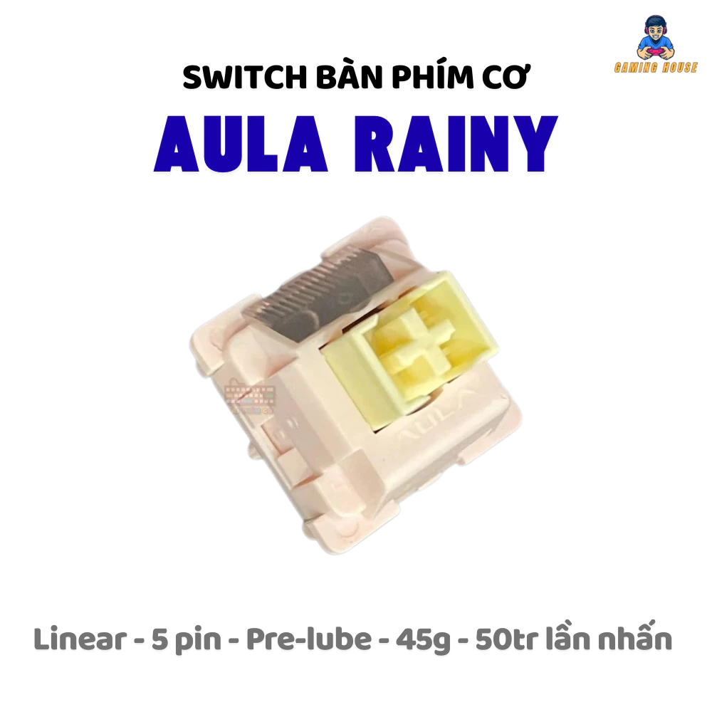 Combo Switch AULA Rainy - 5 pin - Switch bàn phím cơ - Linear - 45g - Pre-lube