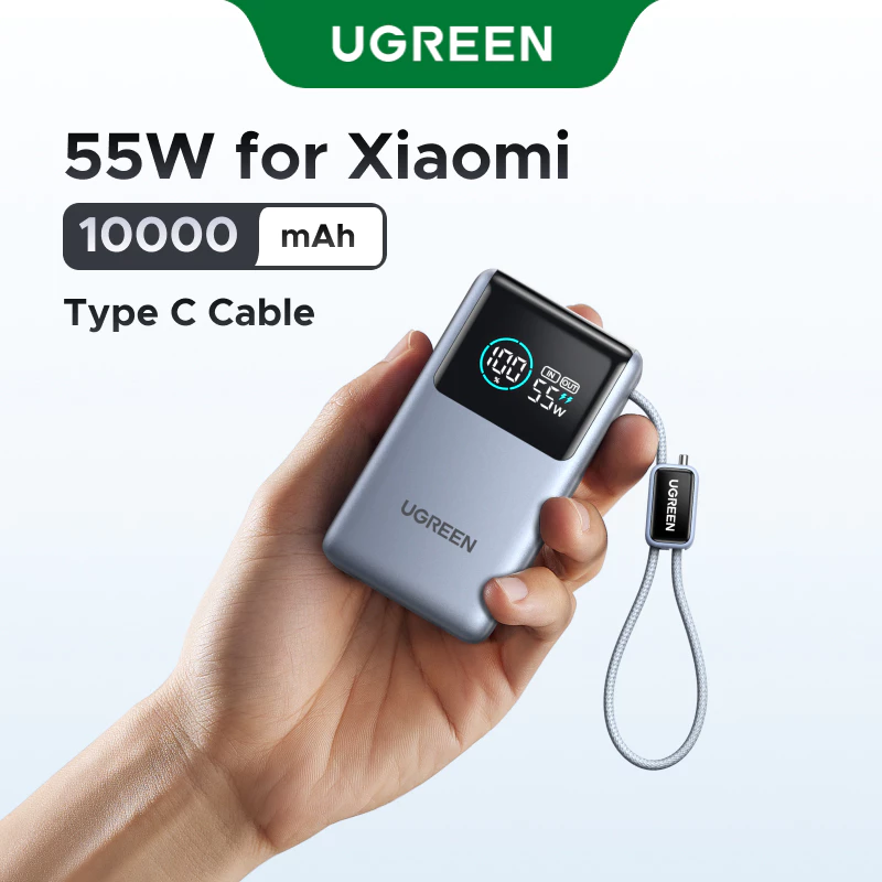 Sạc Dự Phòng UGREEN 55W 10000mAh PB727 - Kèm Cáp Sạc Tiện Lợi