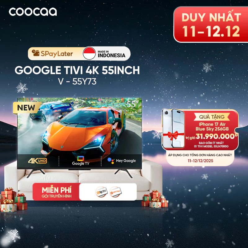 Google Tivi Coocaa 4K 55 Inch - Model 55Y73