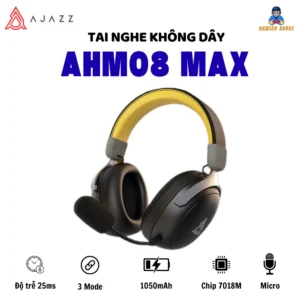 Tai nghe chụp tai không dây gaming Esports AJAZZ AHM08 MAX - Có micrô - Bluetooth 2.4G - Pin khủng