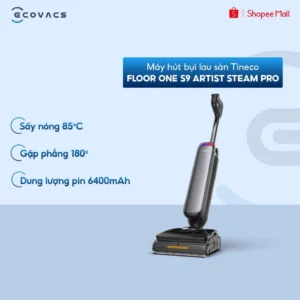 [KOLs] Tineco Floor One S9 Artist Steam Pro Máy hút bụi lau sàn hơi nước nóng | Lực hút 22.000Pa | BH 24 tháng
