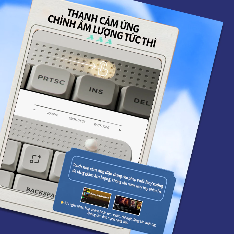 Bàn phím cơ Nuphy Node75: 3 Mode & Vuốt cảm ứng độc đáo - Image 3
