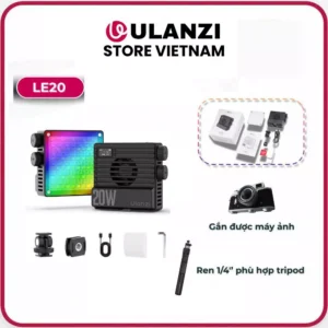 Ulanzi LE20 - Đèn Trợ Sáng RGB Tích Hợp Quạt Tản Nhiệt Công Suất 20W