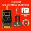 Bộ sạc 50.000mAh, công suất120W, sạc nhanh PD 22.5W, kèm 4 cáp sạc, có đèn led - AUDIO365