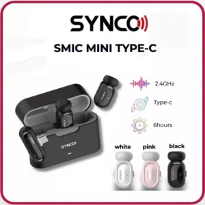 SYNCO Smic - Micro Không Dây Cài Áo Chống Ồn Mini Cho Điện Thoại Type-C, Âm Thanh 48kHz/24-bit
