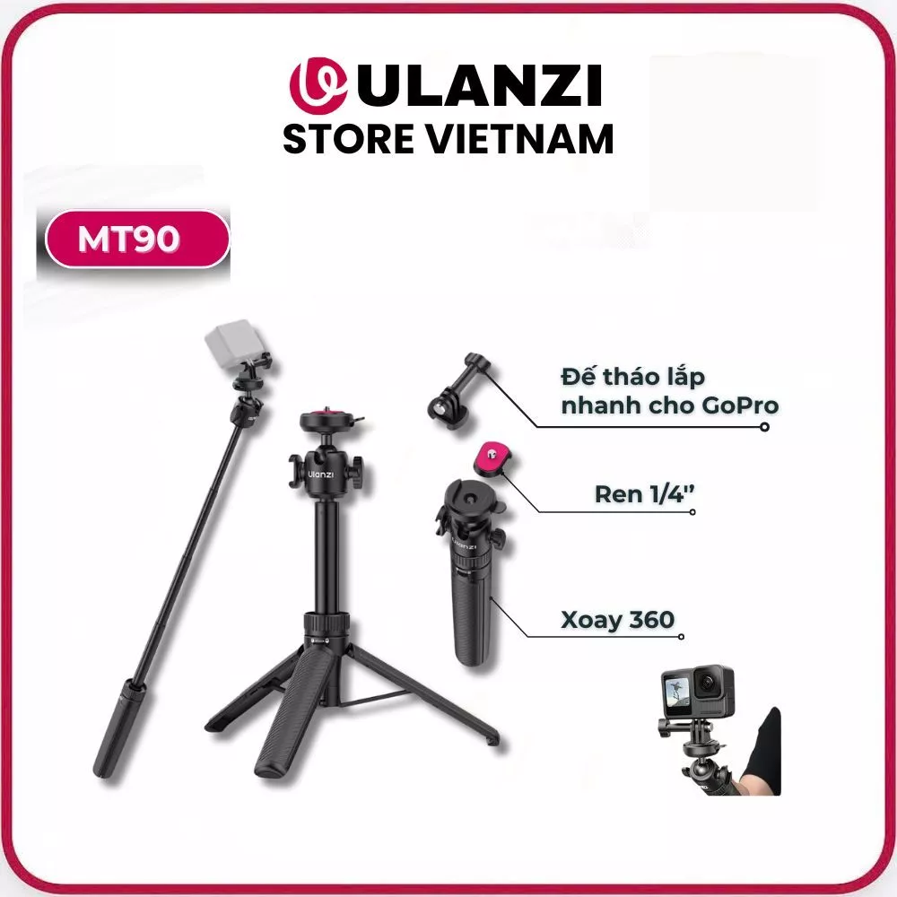 Ulanzi MT90 -Tripod CKA Quick-Release Dành Cho GoPro Hero, Insta360, DJI Osmo Pocket/Action/360
