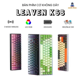 Bàn Phím Cơ Không Dây Bluetooth K68 - Hotswap 5 Pin - Pin sạc - LEG RGB - APP Marco