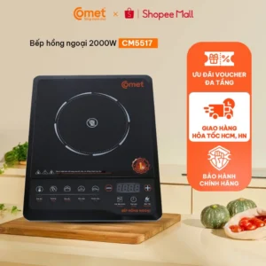 [KHO HCM] Bếp hồng ngoại tiết kiệm điện COMET CM5517 2000W, đa chức năng, dùng mọi nồi - CM5517
