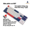 Bàn phím cơ K87 Ziyou - Hotswap - LED RGB - Red switch - Kết nối không dây 3 chế độ - Foam tiêu âm