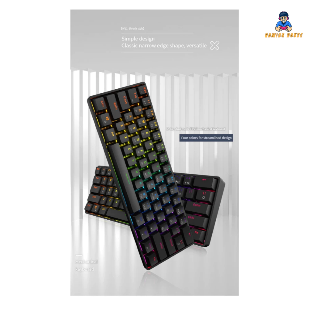 Bàn phím cơ Leaven K28- 2 chế độ kết nối- LEd RGB- 3 loại switch đa dạng lựa chọn