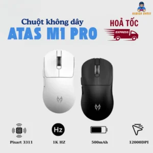 [ HOẢ TỐC ] Chuột gaming không dây ATAS M1 PRO - 3 mode - PAW 3311 - Pin 500mAh - Có app - DPI 12000