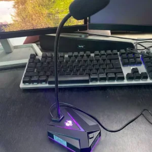 Micro Máy Tính, Laptop MK10 LED RGB Thu Âm Chống Nhiễu Kết Nối Jack USB Hoặc 3.5mm Dùng Live Stream
