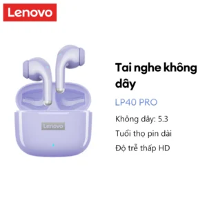 Tai nghe Lenovo LP40 ProTWS Tai nghe Bluetooth Tai nghe thể thao không dây giảm tiếng ồn Điều khiển cảm ứng 250mAH HD Stereo chơi game có độ trễ thấp Bluetooth 5.3