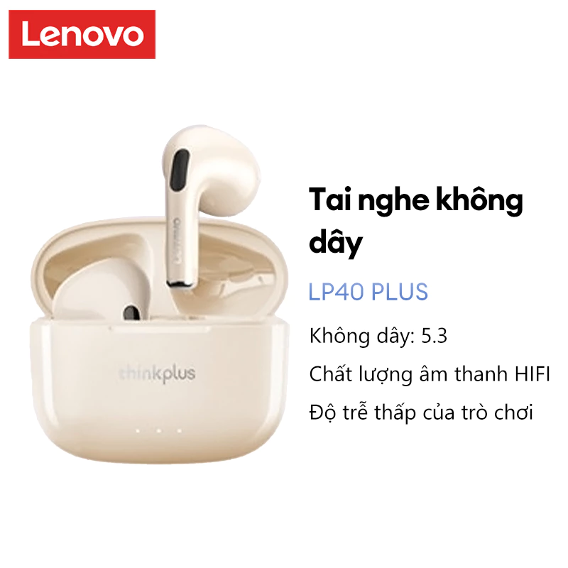 Tai nghe Bluetooth Lenovo LP40 Pro và LP40 Plus HD Stereo Chơi game có độ trễ thấp có Mic Music Bluetooth 5.3