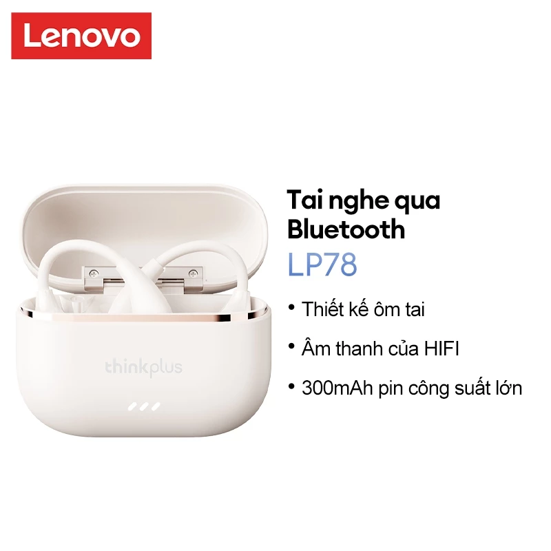 Tai nghe không dây Lenovo LP78 Giảm tiếng ồn thông minh Bluetooth 360 ° Âm thanh nổi Pin dung lượng lớn