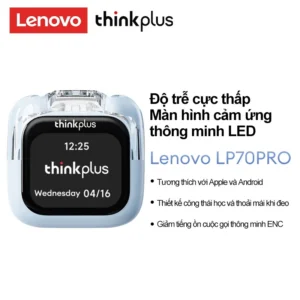 Tai nghe Bluetooth Lenovo LP70 Pro Màn hình màu cảm ứng thông minh với 5 chế độ điều khiển Bluetooth 5.4