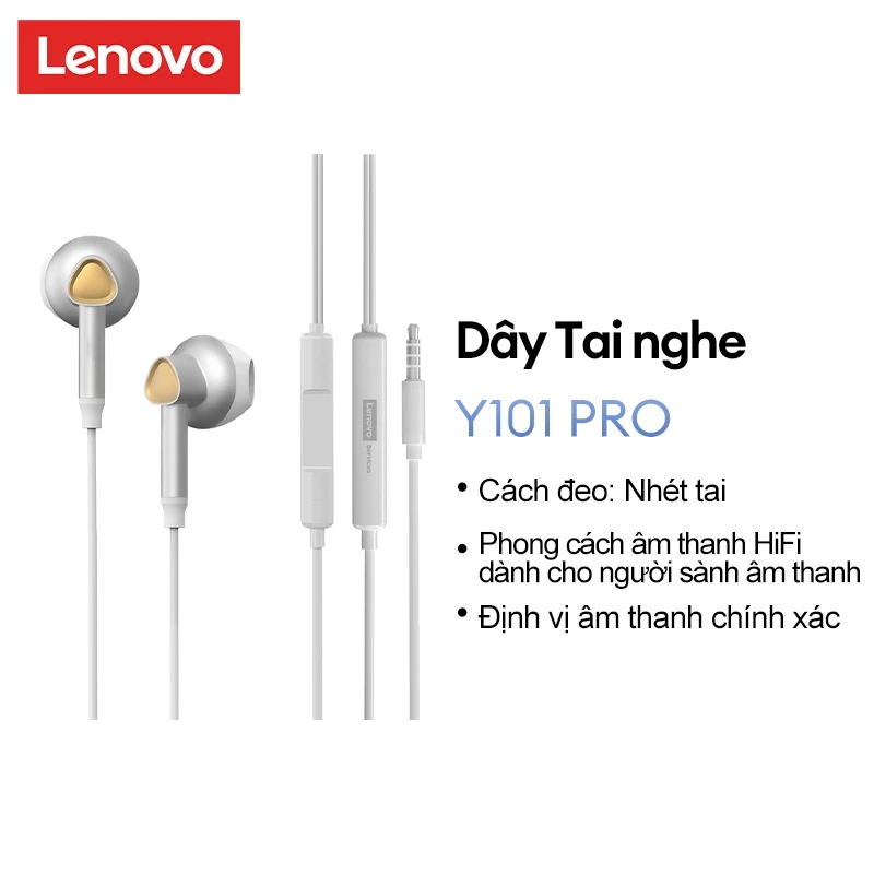 Lenovo Y101and Y101 PRO Giắc cắm 3,5mm Tai nghe có dây đa năng Âm thanh nổi Âm thanh nổi Tai nghe điện thoại