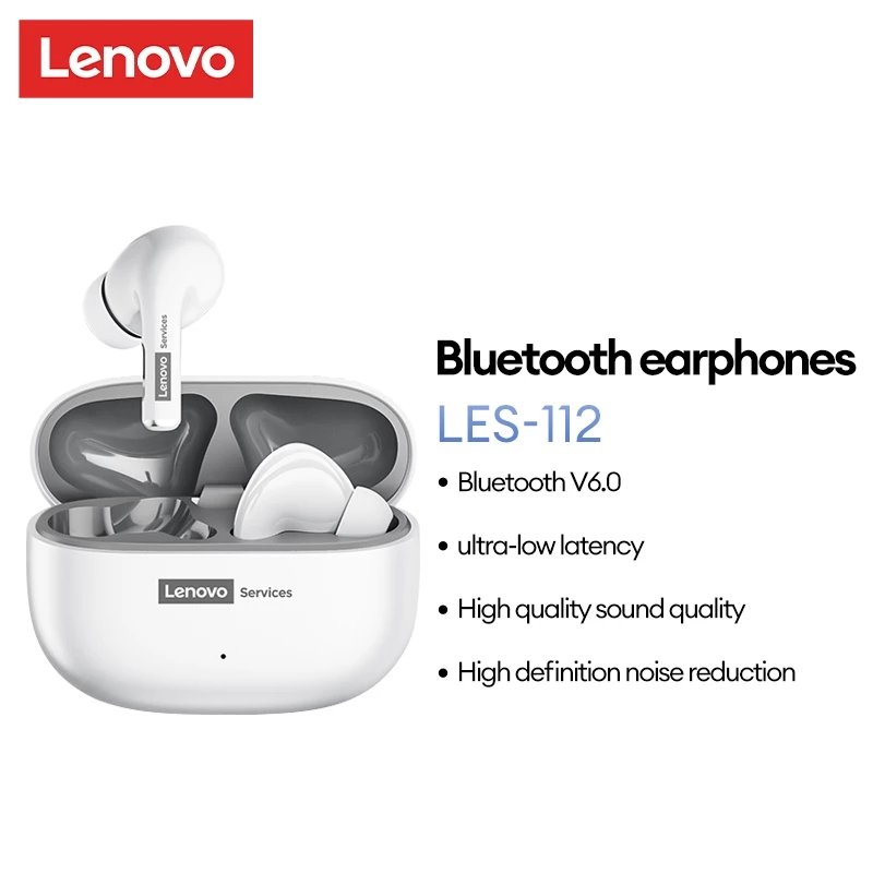 Tai nghe Bluetooth Lenovo LES-112 TWS Chất lượng âm thanh HIFI Hiệu ứng âm thanh vòm lập thể Độ trễ siêu thấp Khử tiếng ồn Bluetooth6.0 độ phân giải cao