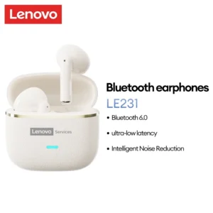 Tai nghe Bluetooth Lenovo LE231 TWS Chất lượng âm thanh HIFI Hiệu ứng âm thanh lập thể Độ trễ siêu thấp Khử tiếng ồn Độ phân giải cao Chống nước và chống bụi Bluetooth6.0