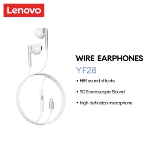 Tai nghe có dây Lenovo YF28 Chất lượng âm thanh cấp HIFI Giảm độ trễ siêu thấp Độ phân giải cao có micrô thoải mái trong tai
