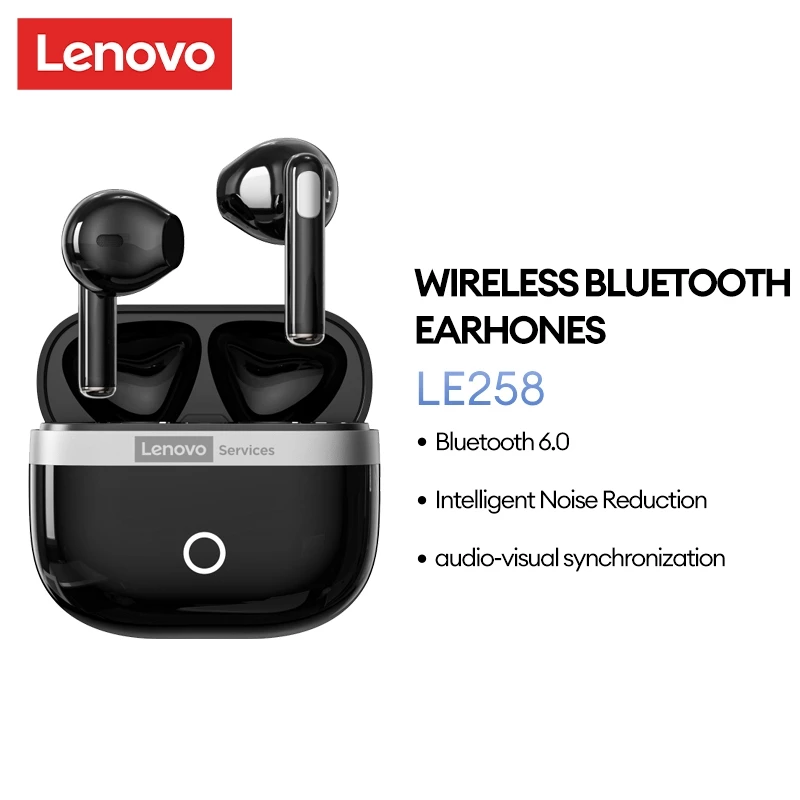Tai nghe Bluetooth Lenovo LE258 TWS HiFi Toàn cảnh Chất lượng âm thanh Giảm tiếng ồn Đồng bộ hóa âm thanh nghe nhìn Bluetooth 6.0