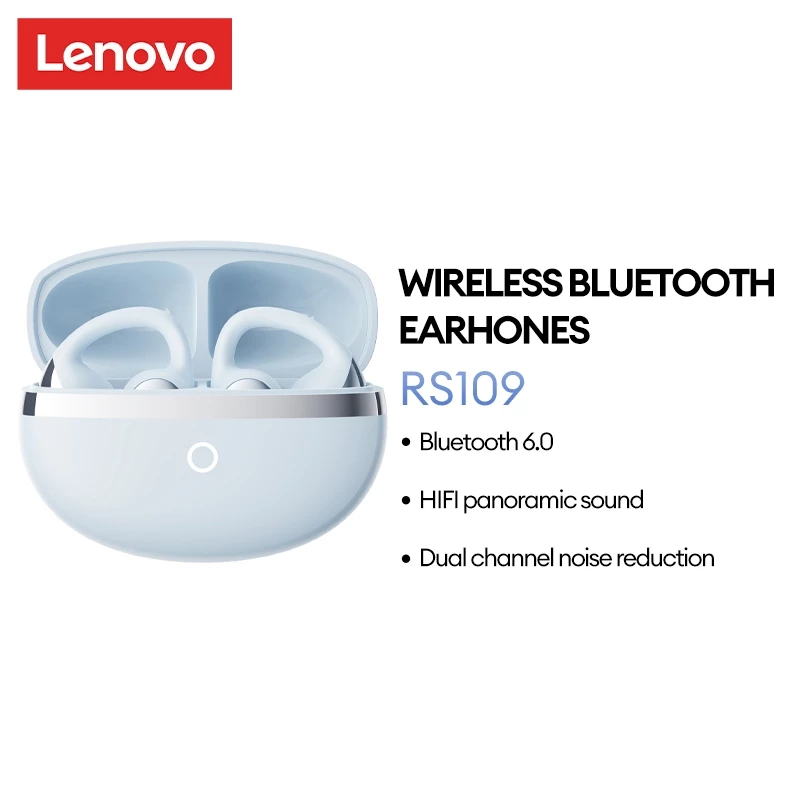 Tai nghe Bluetooth mở Lenovo RS109 Âm thanh toàn cảnh HIFI Giảm tiếng ồn Kênh kép Cuộc gọi HD Bluetooth 6.0