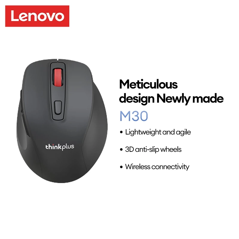 Chuột Lenovo M30 Chế độ kép Đa cấp DPI Tiết kiệm điện thông minh Đa thiết bị Tương thích Tuổi thọ pin dài