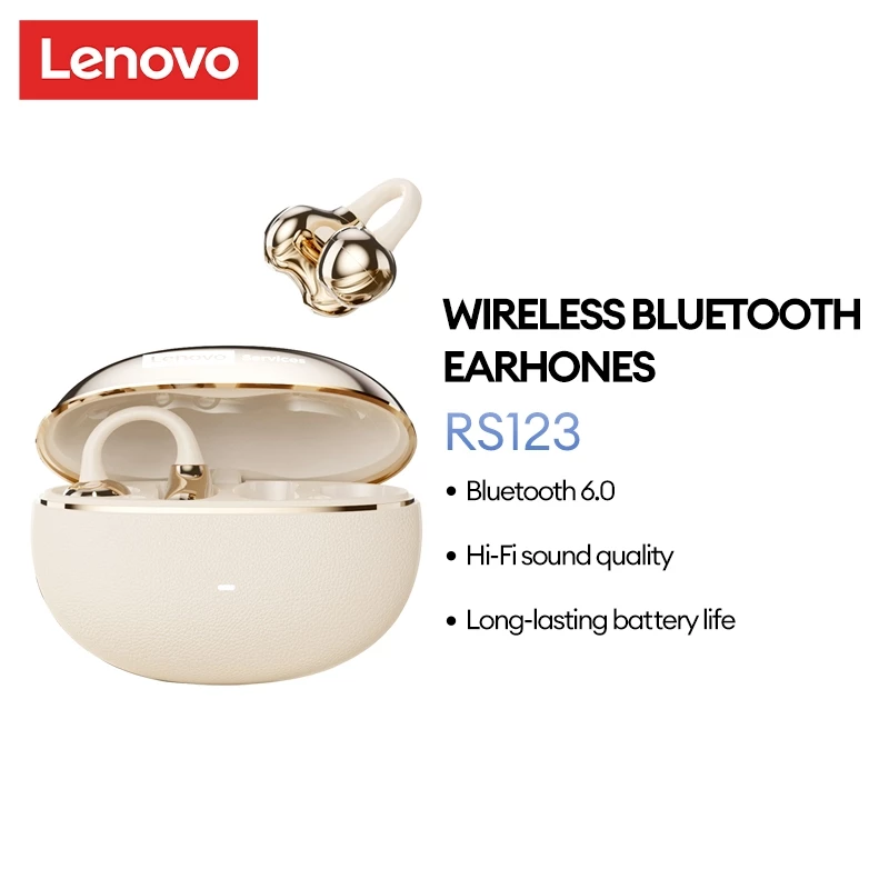 Tai nghe Bluetooth Lenovo RS123 Âm thanh không gian vòm Hi-Fi Độ trễ siêu thấp Chống bụi và chống nước HD Bluetooth 6.0
