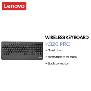 Bàn phím tông màu ánh sáng không dây Lenovo K320 Pro Kết nối không dây 2.4G Tiết kiệm năng lượng minh Cảm ứng thoải mái Nút tắt tiếng tuổi thọ cao