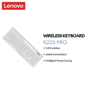 Bàn phím tông màu ánh sáng không dây Lenovo K225 Pro 2.4G Truyền ổn định không dây Tiết kiệm điện minh Nút tắt tiếng tuổi thọ cao