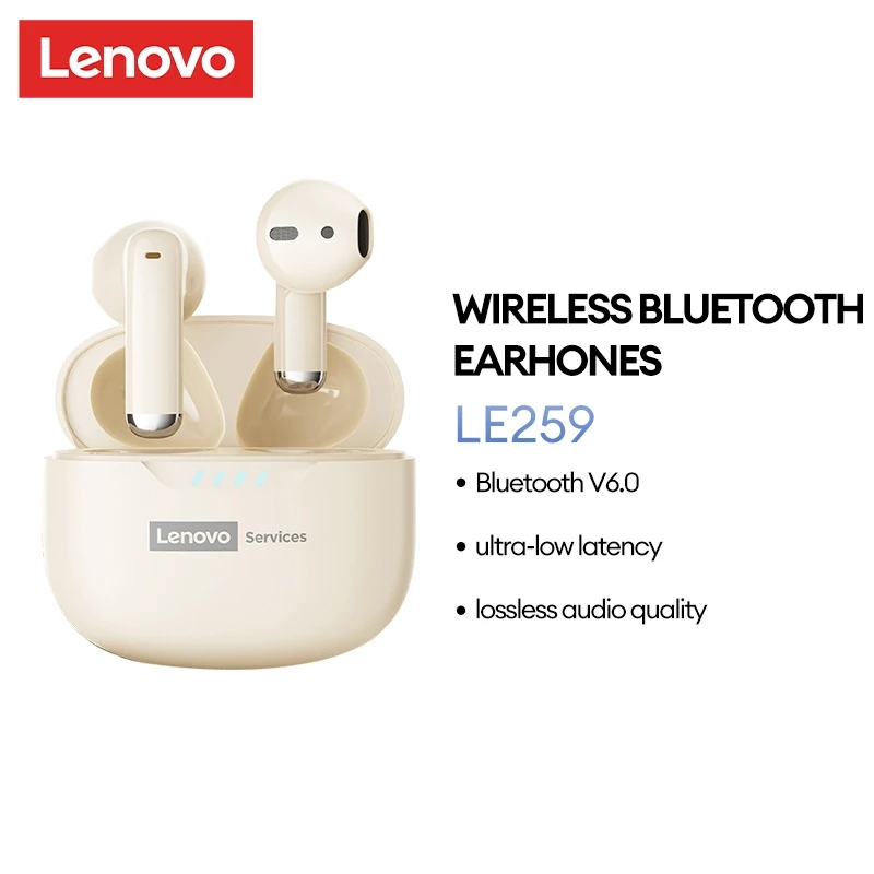 Tai nghe Bluetooth không dây Lenovo LE259 HiFi Level Âm thanh toàn cảnh Trường không phá hủy Chất lượng âm thanh Tuổi thọ pin dài Bluetooth 6.0