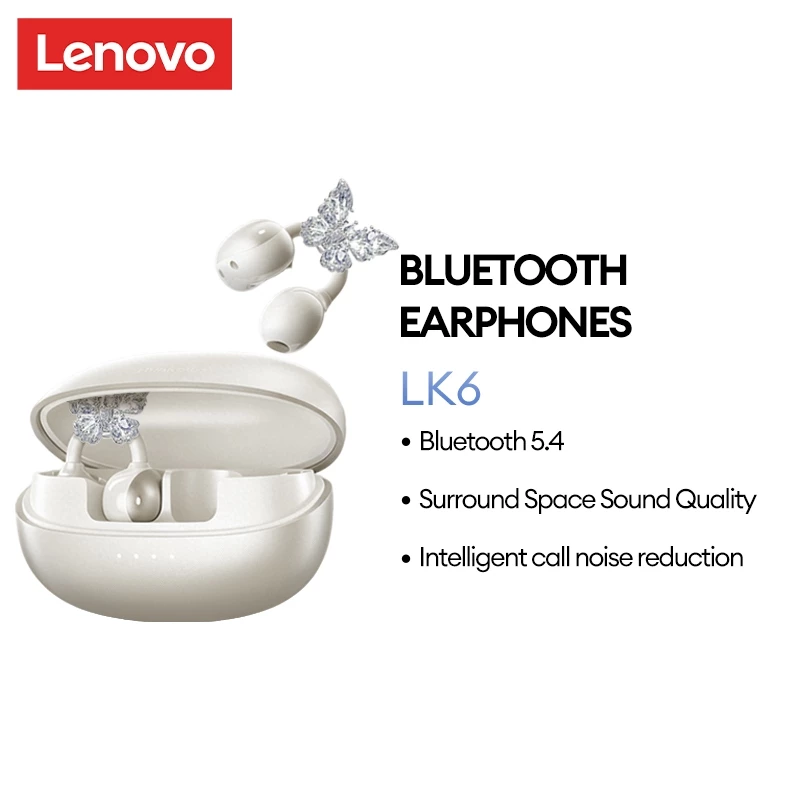 Tai nghe Lenovo LK6 Tai nghe Bluetooth không dây TWS HD Tai thể thao có micrô nghe