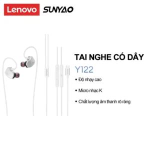 Tai Nghe Có Dây Lenovo Sunyao Y122 Âm Thanh HiFi Trong Trẻo Mic HD Đeo Êm Tai Bass Mạnh Tai Nghe Karaoke Có Dây