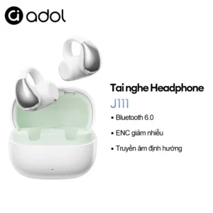 Tai nghe kẹp tai ASUS Adol J111 Không dây Bluetooth | ENC Khử ồn Micro kép | Truyền định hướng, Đeo êm ái, Thời lượng pin dài