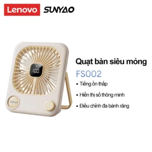 Quạt để bàn siêu mỏng Lenovo Sunyao FS002 Màn hình kỹ thuật số thông minh Điều chỉnh nhiều cấp độ Tuổi thọ pin dài Quạt có thể gập lại