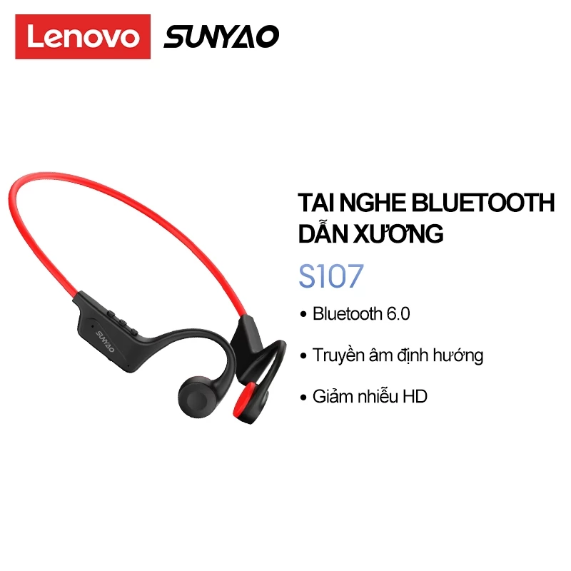 Tai nghe Bluetooth dẫn truyền xương Lenovo Sunyao S107 Công nghệ truyền dẫn hướng Giảm tiếng ồn độ phân giải cao Tuổi thọ pin siêu dài Bluetooth 6.0