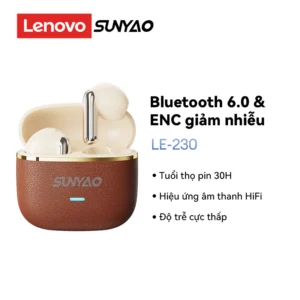 Tai nghe Bluetooth không dây Lenovo Sunyao LE-230 Âm thanh nổi HIFI Độ bền lâu Nhạc chơi game chế độ kép Bluetooth 6.0
