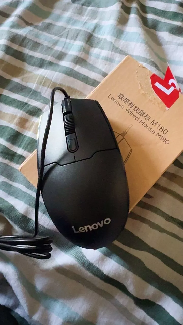 Chuột có dây USB Lenovo M180 Chuột quang 800 / 1200 / 1600 DPI cho máy tính xách tay